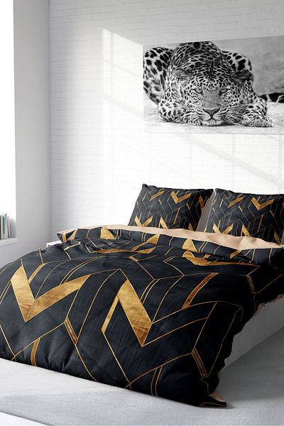 PerlaSera 3D Custom Design - Double Duvet Cover Set, Tightly Woven Cotton Satin, Paper Geometric