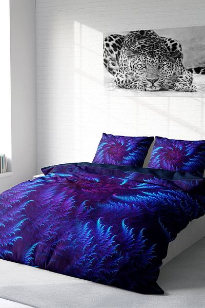 PerlaSera 3D Custom Design Duvet Cover Set - Double, Cotton Satin, Purple Energy