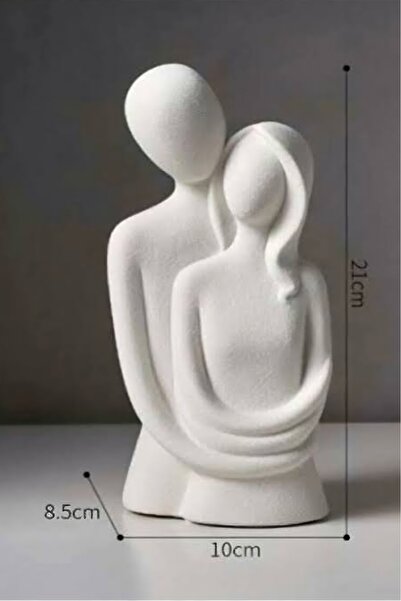 global hediyelik Polyester Dekoratif Birbirine Sarılan Aşık Çift Biblo Tek Ad...