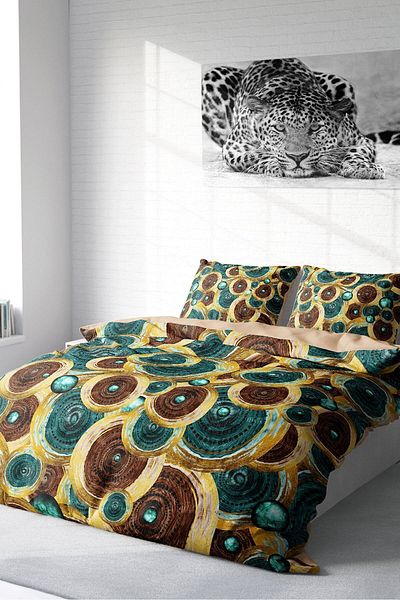 PerlaSera 3D Vintage Design Duvet Cover Set - Tightly Woven Cotton Satin, Double