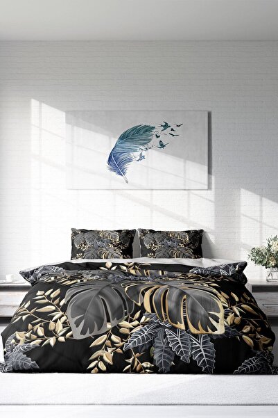 PerlaSera 3D Custom Design - Double Cotton Satin Duvet Cover Set Leaf