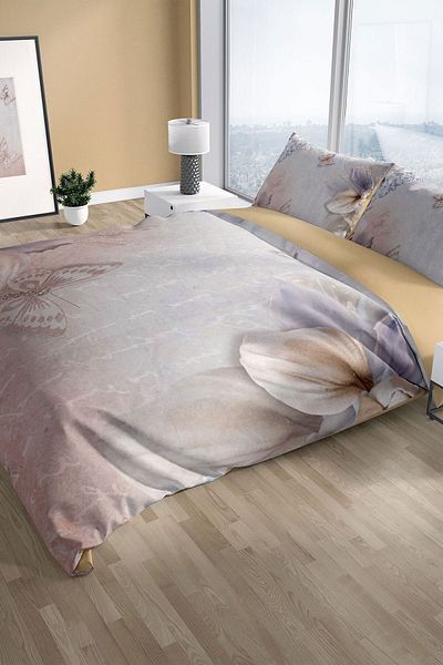 PerlaSera Mariposa 3d Cotton Satin Double Duvet Cover Set