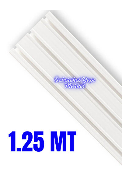 özbereketyapimarket 3 Raylı Perde Rayı 1.25 Metre 3'lü Korniş Üçlü Korniş Süp...