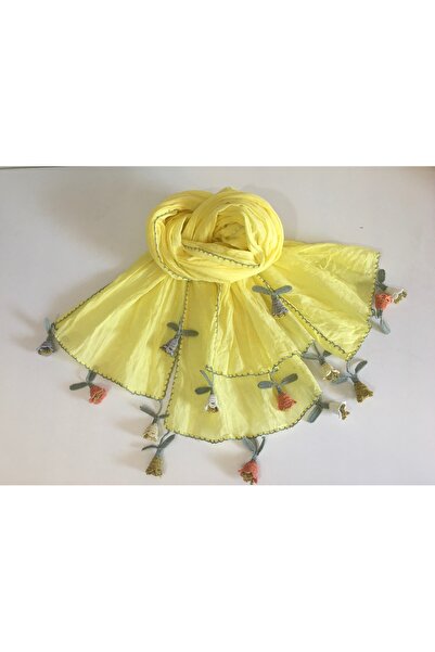 KAFTAN TAKI TASARIM Tığ Işi Pamuklu Fular Şal Başörtüsü Tahra 60x1.75cm