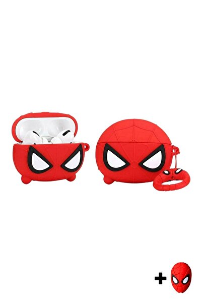 EWEC Pro Uyumlu Spiderman Figürlü Sevimli Kulaklık Kılıfı Ve Spiderman Figürlü Kablo Koruyucu Seti