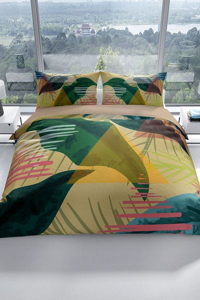 PerlaSera Relaxing 3d Cotton Satin Double Duvet Cover Set