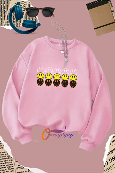 oneagılyazı Smile Štampano okrugla kragna Dukserica