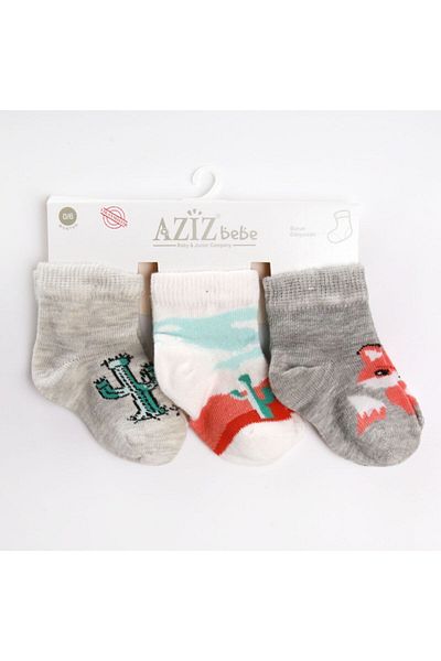 Aziz Bebe Cactus 3-Piece Socks