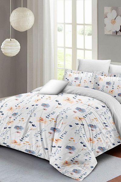 PerlaSera 3D Custom Design - Double Soft Floral Luxury Duvet Cover Set, Satin and Cotton Woven