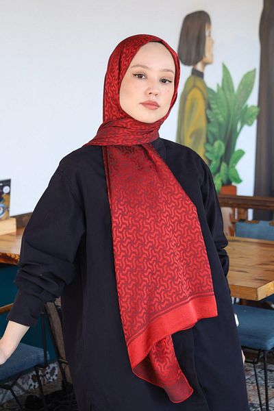 Hint İpek Double Paint Cotton Jacquard Shawl Pmkjkv02-09