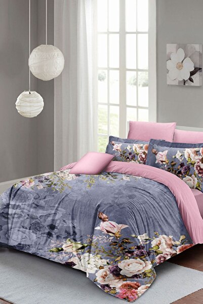 MonoHome Kıng Sıze Çiçekli Bahar Çift Kişilik Nevresim Takımı 3d Pamuk Saten ...