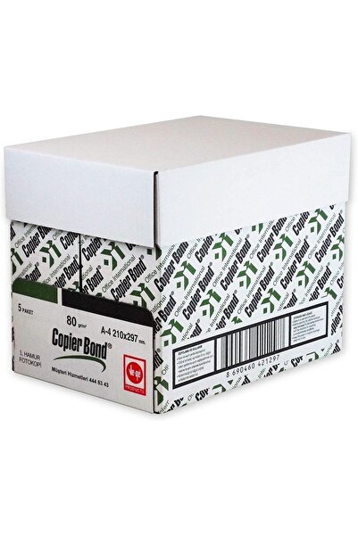 Copier bond A4 1 Koli 5 Paket Fotokopi Kağıdı 80gr 2500 Sayfa
