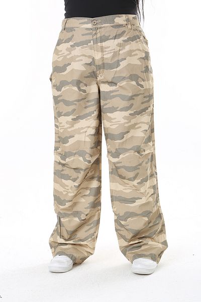 Şans Plus Size kHaki Camouflage Cargo PaNts - 65N38178