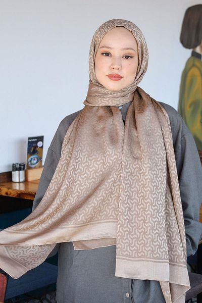 Hint İpek Double Paint Cotton Jacquard Shawl Pmkjkv02-05