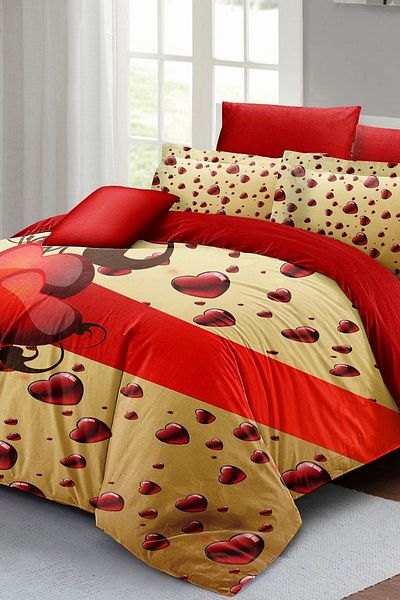 PerlaSera 3D Custom Design - Double Duvet Cover Set, Tightly Woven Cotton Satin, Valentine's Day Gift