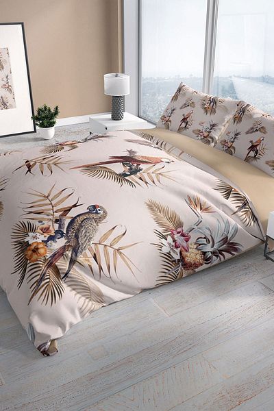 Cattleya Parland 3d Cotton Satin Double Duvet Cover Set