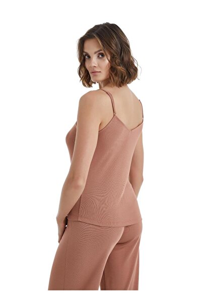 Blackspade Γυναικείο μπλουζάκι πιτζάμα καφέ 51340