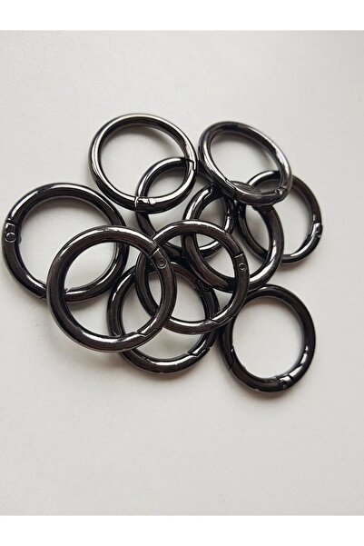 BEİLYS COSMETİCS & ACCESSORY حلقة أنثراسيت بعرض 2.5 سم - 10 قطع زنبركية