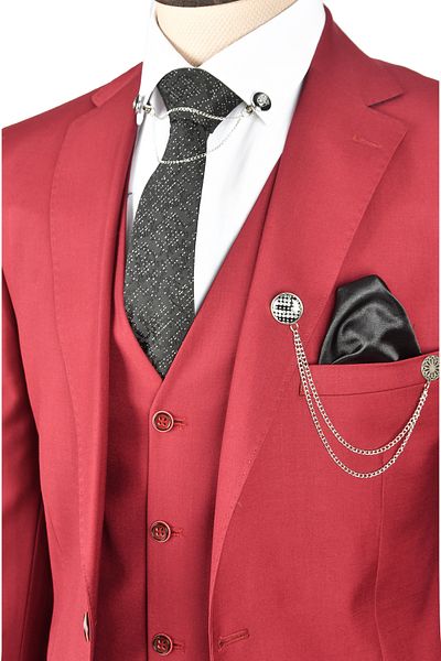 DeepSEA Men's Plum Vest 3-piece Suit - Double Button, Double Slit 2303084