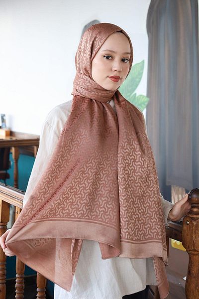 Hint İpek Double Paint Cotton Jacquard Shawl Pmkjkv02-01