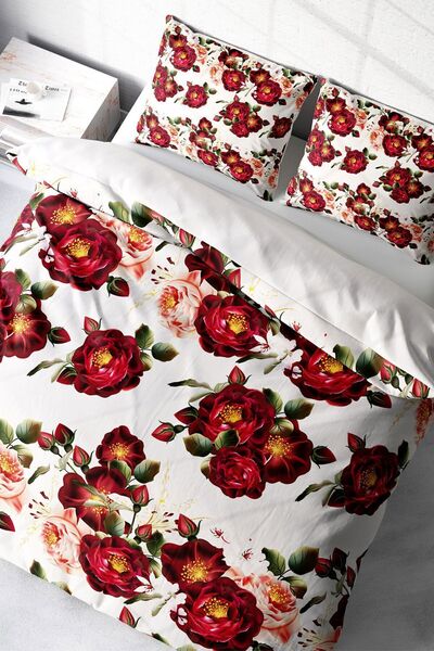 MonoHome Σετ Παπλωματοθήκη Διπλό Σετ Παπλωματοθήκη από 100% Βαμβακερό Σατέν μ...