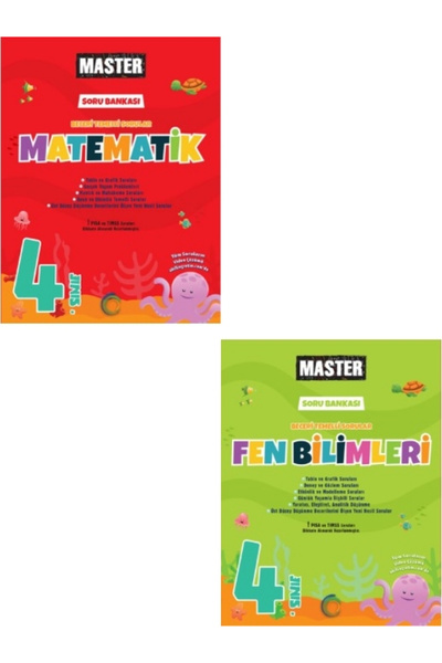 Okyanus Yayıncılık Okyanus 4. Sınıf Master Matematik ve Fen bilgisi Soru Bank...
