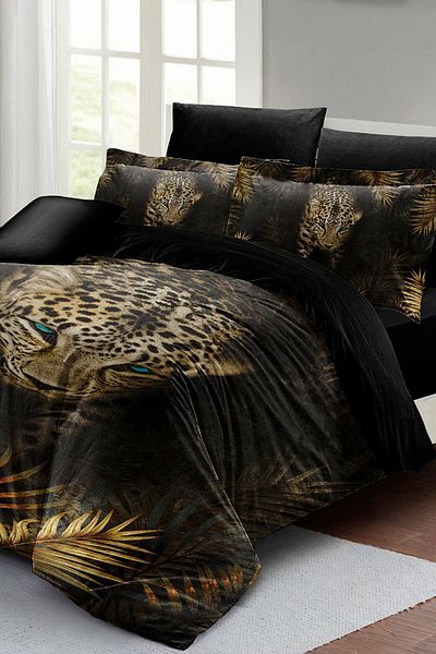 PerlaSera 3D Custom Design - Double Cotton Satin Duvet Cover Set, Lepoar Lepoar
