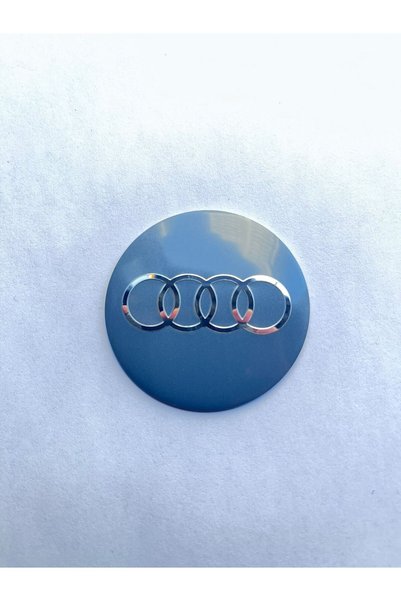 Azertaş oto aksesuar Audi Wheel Hub Sticker 56 mm Metal 3m Double Adhesive 4 Pieces - 1 Set Smoked Color