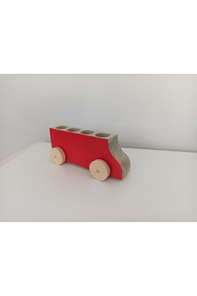 Gepetto Blue Colored 4-Person Wooden Toy Car