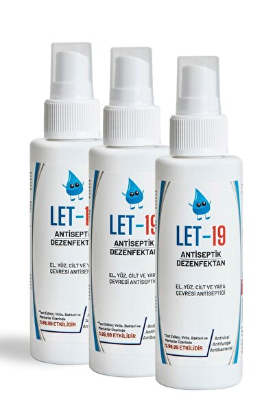 LET-19 3 Adet Sprey 100ml Hipokloröz El & Yüz & Cilt Dezenfektanı (ALKOLSÜZ)