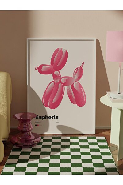 Postifull Set de pictură roz moale, 3 bucăți cadru alb și poster - dormitor, bucătărie, decor de perete pentru sufragerie