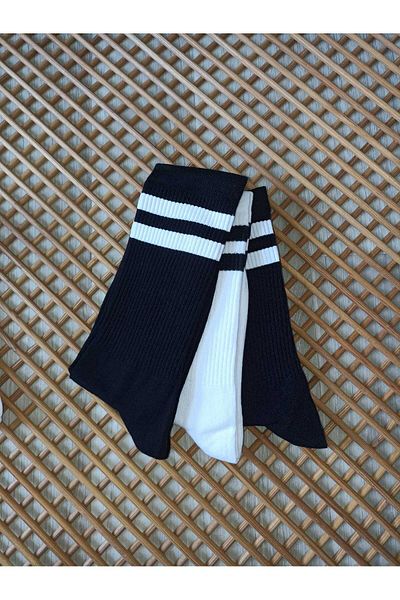 Rocks For Men's Tennis Socks - Combed Cotton, Circle, 3 Pairs Seamless