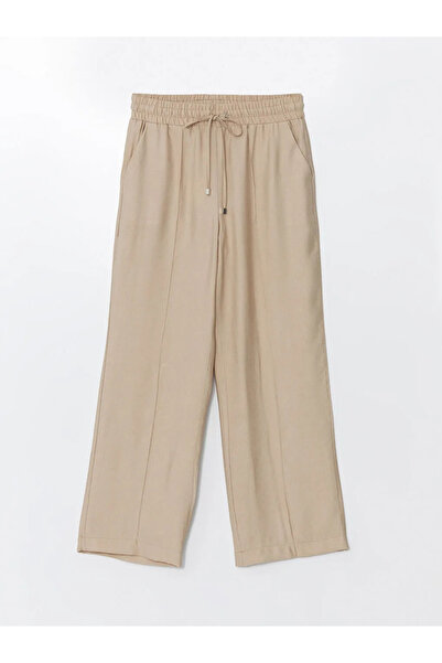 LC Waikiki Lcwaikiki Classic Beige Women's Elastic Waist Straight Pants