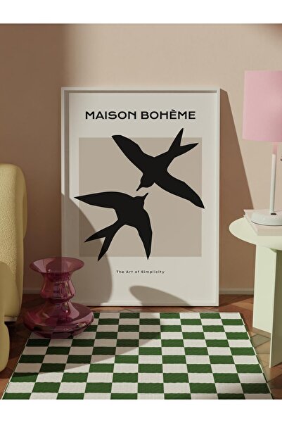 Postifull Minimalist Tablo Seti, 3 Adet Beyaz Çerçeve ve Poster - Yatak Odası, Salon, Mutfak Duvar Dekoru