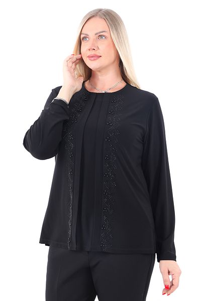AfifeCOLLECTİON Team Look Nunta Stoned Mother Bluza Bluza confortabila Rochie de seara Bluza eleganta cu margele