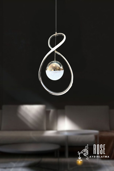 Home Krom Kasa 3 Farklı Renk Aydınlatma Sunan Sarkıt Avize / 8 Tek Top Modell...