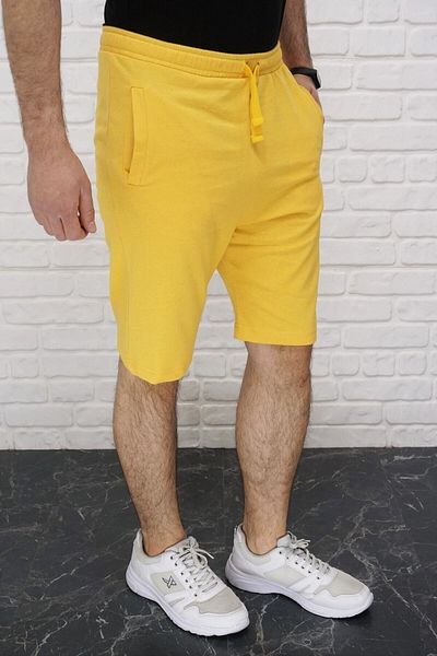 DYNAMO Men's Yellow Elastic Waist Pocket Shorts & Bermuda