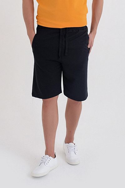 DYNAMO Men's Black Elastic Waist Pocket Shorts & Bermuda