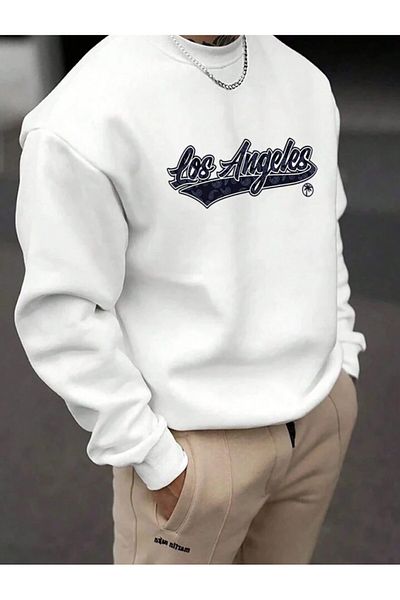 trend selection Los Angeles Signature Printed Unisex Oversize Crew Neck Sweatshirt