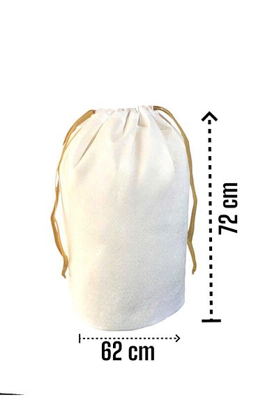 Balkan Room Large 72x62 Cm White Drawstring Bag Set of 2 - Carrying Bag and Quilt Pillow Storage Bag