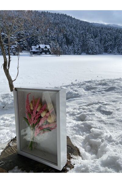 KONUK WOODEN 30x40beyaz Çiçek Kutusu Çerçeve