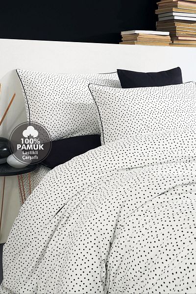 Cote Blanc 100% Cotton Single Elastic Duvet Cover Set