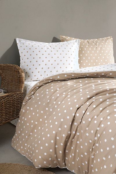 Cote Blanc Комплект завивка Capuccino Dots - 100% памук, единичен, двустранен