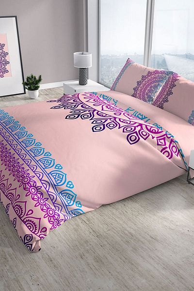 Cattleya Mandala 3D Cotton Satin Double Duvet Cover Set