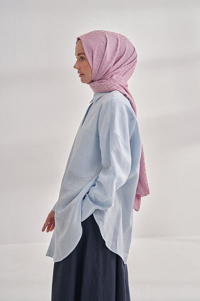 ARMANDA Powder Colored Nanya Jacquard T Patterned Shawl