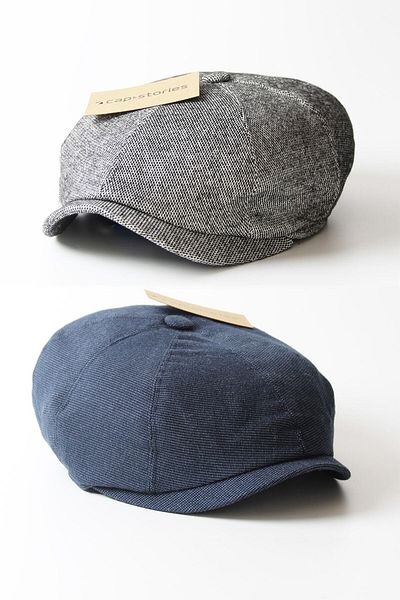 Capstories All Seasons Men's Cap Set of 2 Navy Blue and Gray Hats