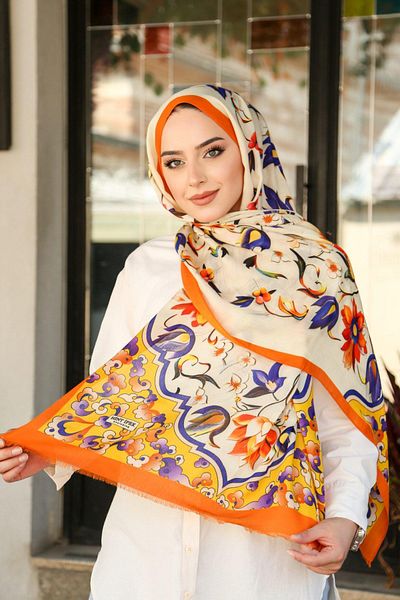 Hint İpek Wool Cashmere Patterned Shawl Model - Yunkv01-10