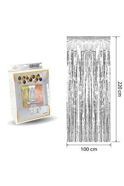 Genel Markalar Metalize Arka Fon Kapı Perdesi Gümüş