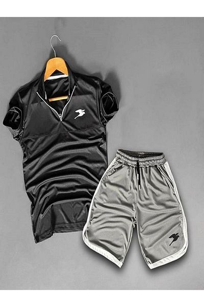 Maracana Zippered Collar and Shorts Set