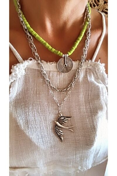 by özllem Fimo Fıstık Yeşil Tasarım Kolye